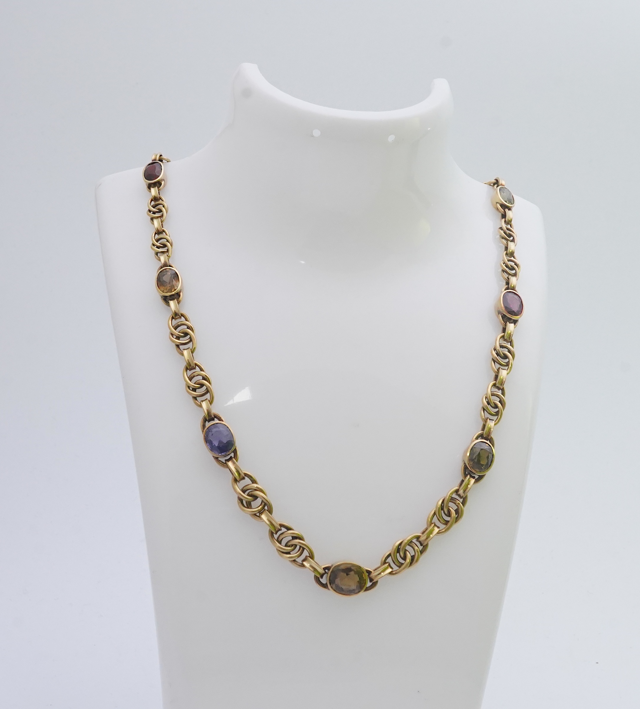 A multi-gem necklace